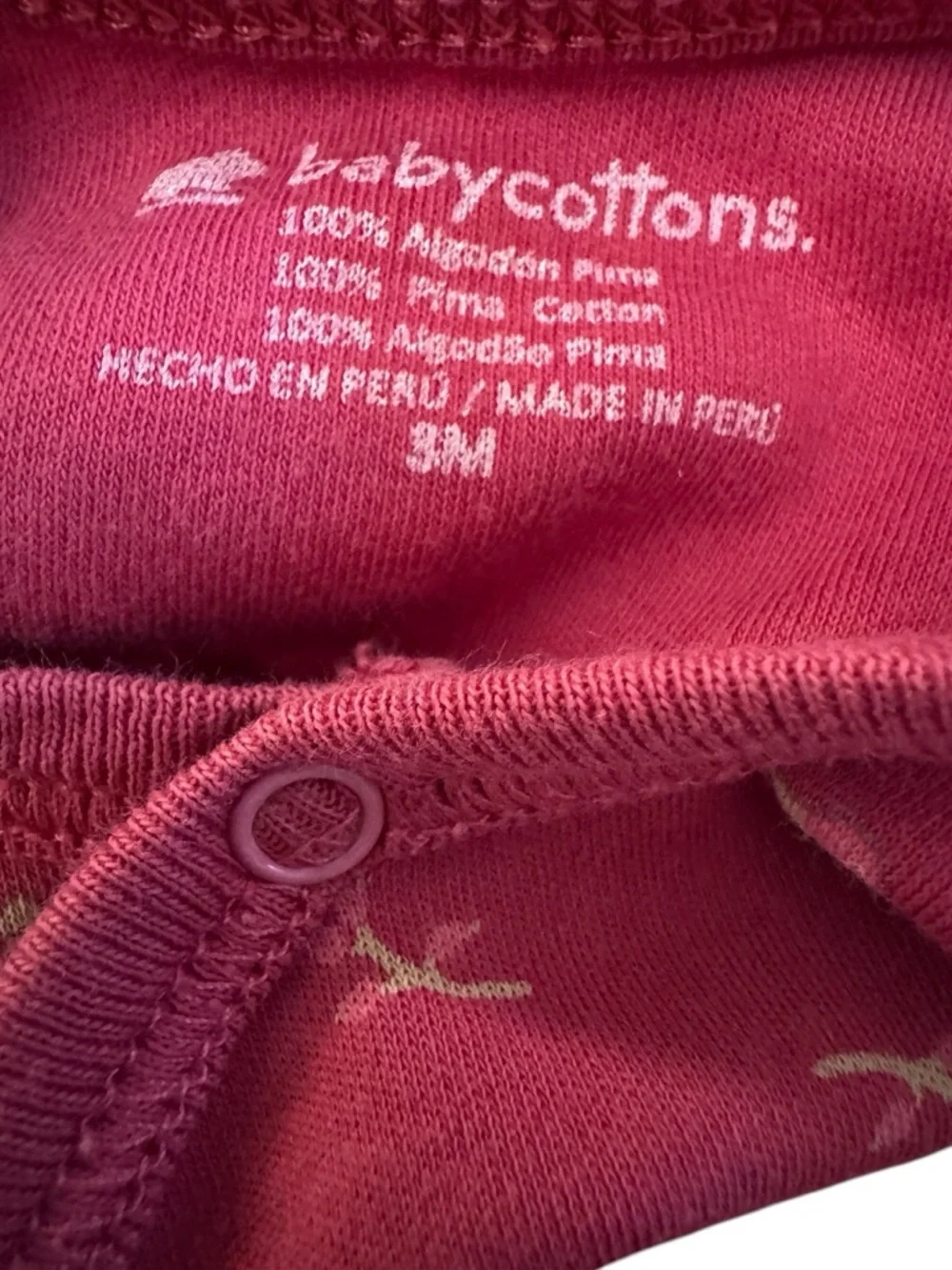 Babycottons Pink Bird Print Pima Cotton Footed Sleeper 3M Luxury Romper Peru
